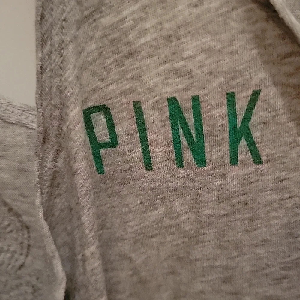PINK Victoria's Secret Gray Tank Top With Green Sequin Shamrocks. XS. Bralette S - Picture 14 of 16